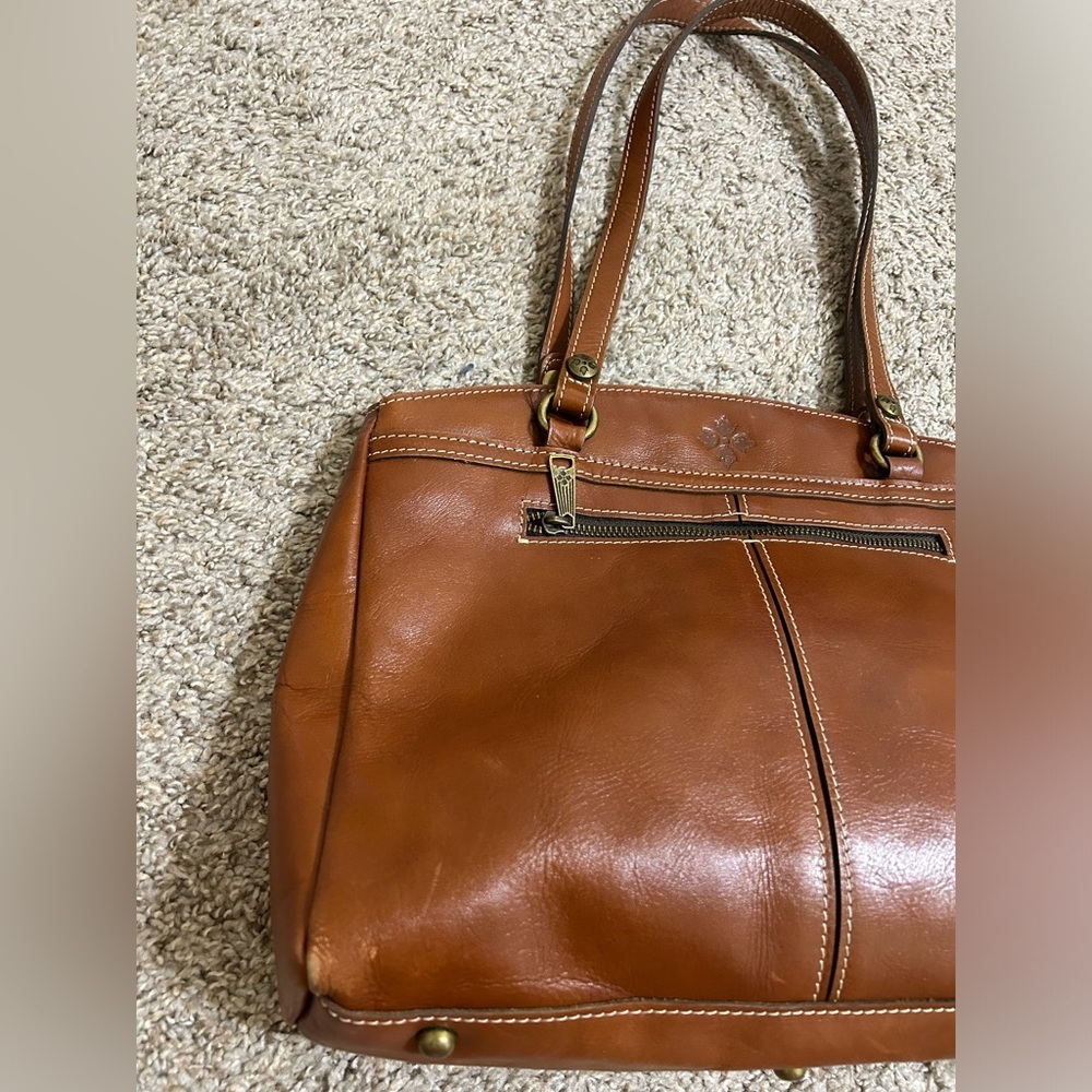 Patricia Nash Poppy Tote Heritage Shoulder Bag Italian Leather Top Zip Travel - Picture 15 of 15